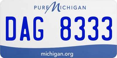 MI license plate DAG8333
