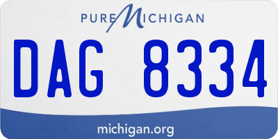 MI license plate DAG8334