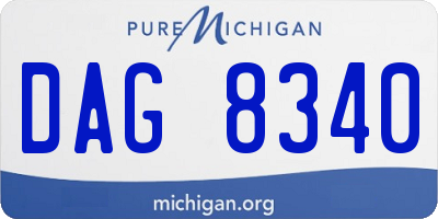 MI license plate DAG8340