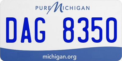 MI license plate DAG8350