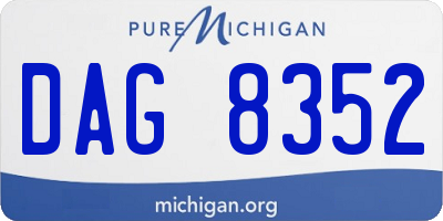 MI license plate DAG8352