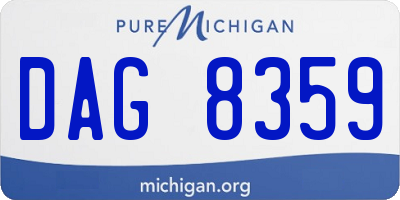 MI license plate DAG8359