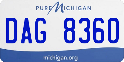 MI license plate DAG8360