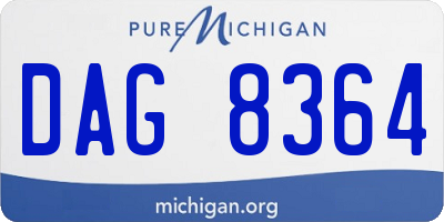 MI license plate DAG8364