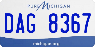 MI license plate DAG8367