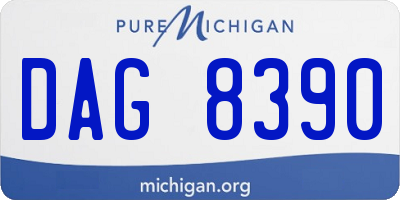 MI license plate DAG8390