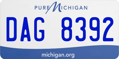 MI license plate DAG8392