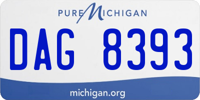 MI license plate DAG8393