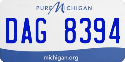 MI license plate DAG8394