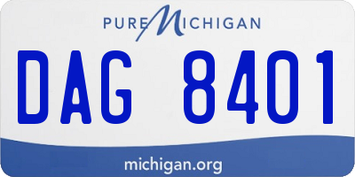 MI license plate DAG8401