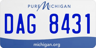 MI license plate DAG8431