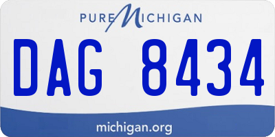 MI license plate DAG8434