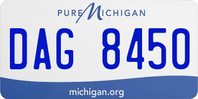 MI license plate DAG8450
