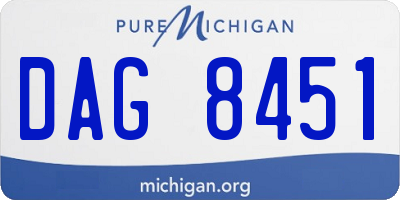 MI license plate DAG8451