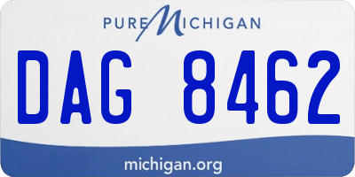 MI license plate DAG8462