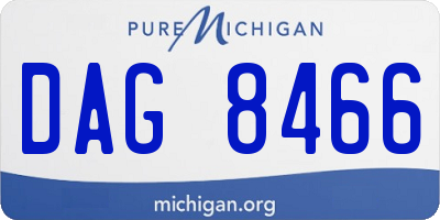 MI license plate DAG8466