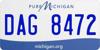 MI license plate DAG8472