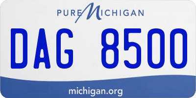 MI license plate DAG8500