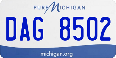 MI license plate DAG8502