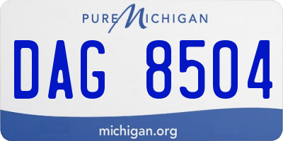 MI license plate DAG8504
