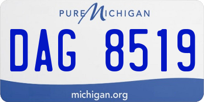 MI license plate DAG8519