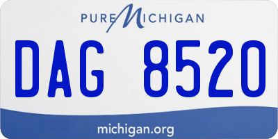 MI license plate DAG8520