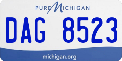 MI license plate DAG8523