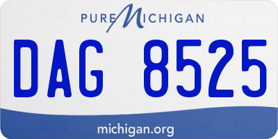 MI license plate DAG8525