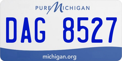 MI license plate DAG8527
