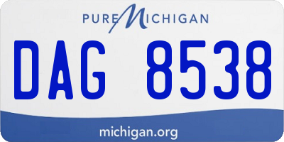 MI license plate DAG8538