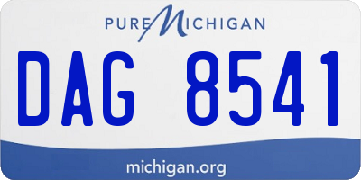 MI license plate DAG8541