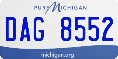 MI license plate DAG8552