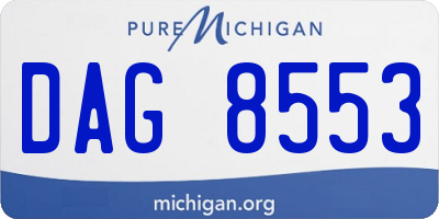 MI license plate DAG8553