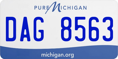 MI license plate DAG8563
