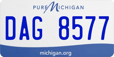 MI license plate DAG8577