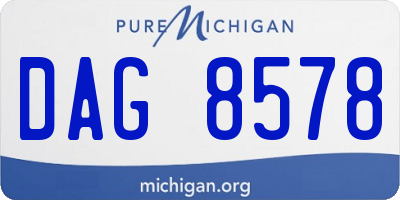 MI license plate DAG8578