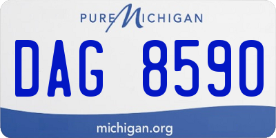 MI license plate DAG8590