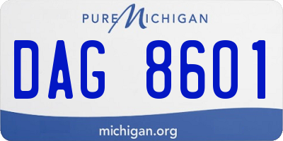 MI license plate DAG8601