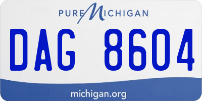 MI license plate DAG8604