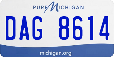 MI license plate DAG8614
