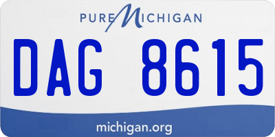 MI license plate DAG8615