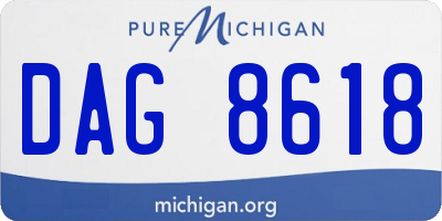 MI license plate DAG8618