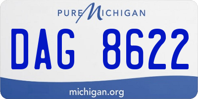 MI license plate DAG8622