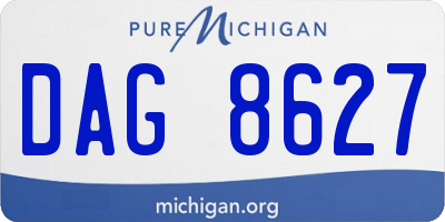 MI license plate DAG8627