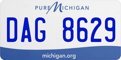 MI license plate DAG8629