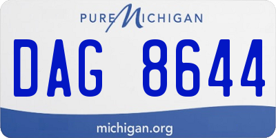 MI license plate DAG8644