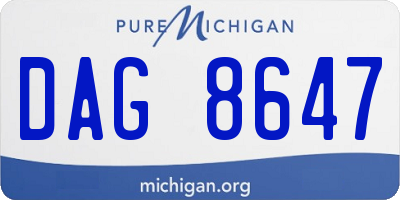 MI license plate DAG8647
