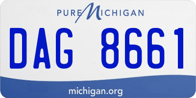 MI license plate DAG8661