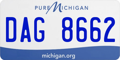 MI license plate DAG8662