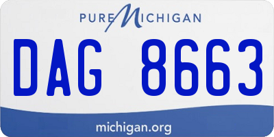 MI license plate DAG8663